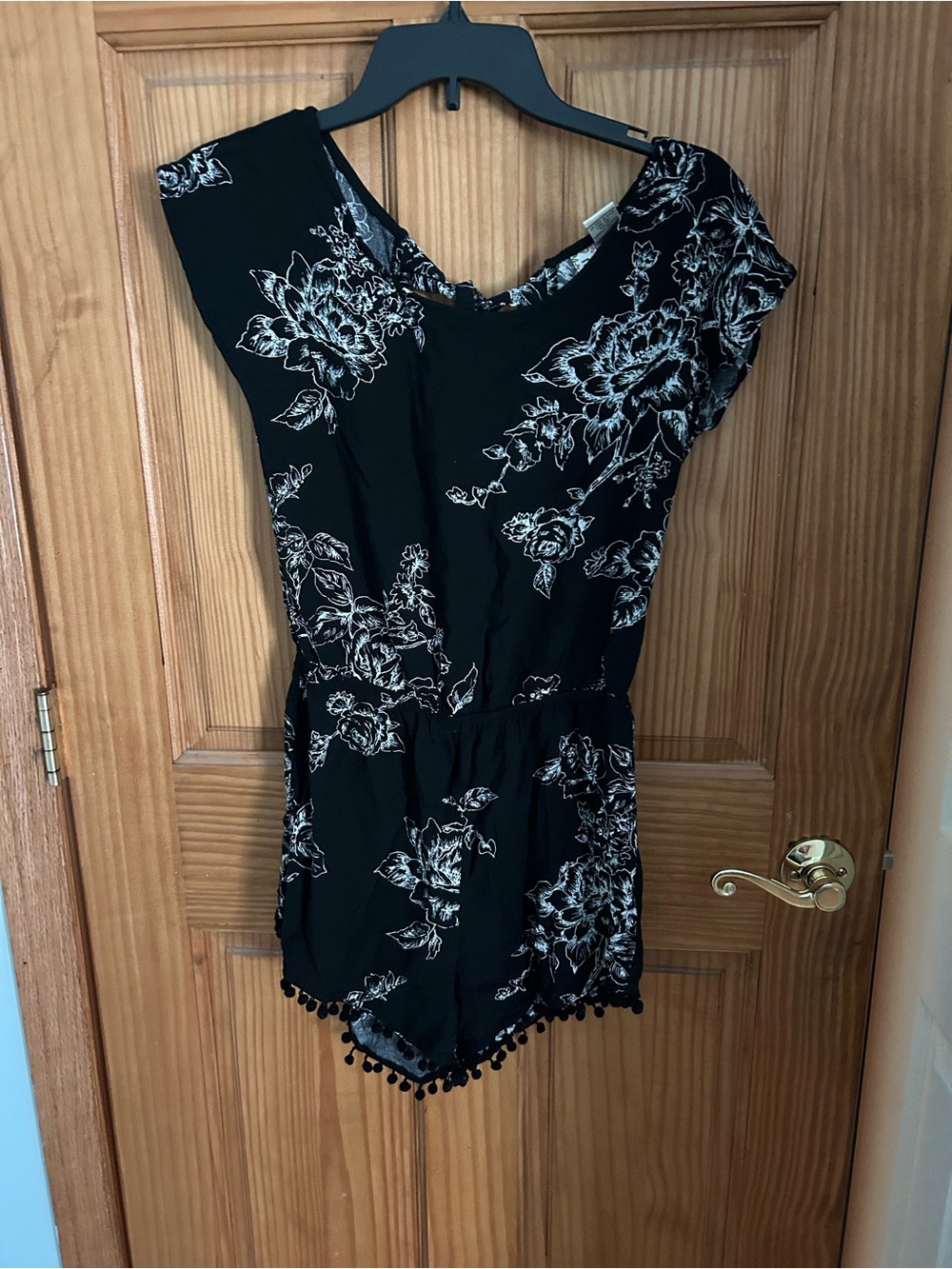 Mimi Chica Black and White Floral Romper
